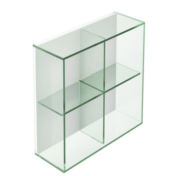 Pier square 4 box glass shelf - clear